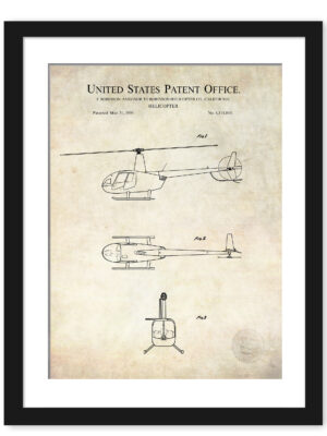 1993 Robinson R44 Helicopter patent art print