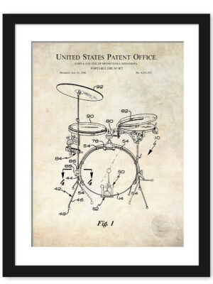 1986 Portable Drum Set Patent Art Print