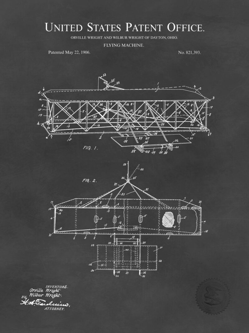 1906 Wright Brothers patent print