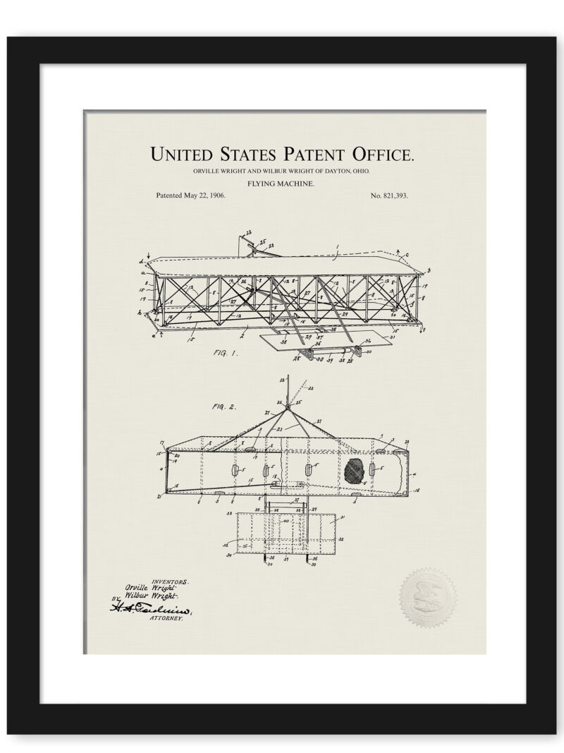 1906 Wright Brothers patent print
