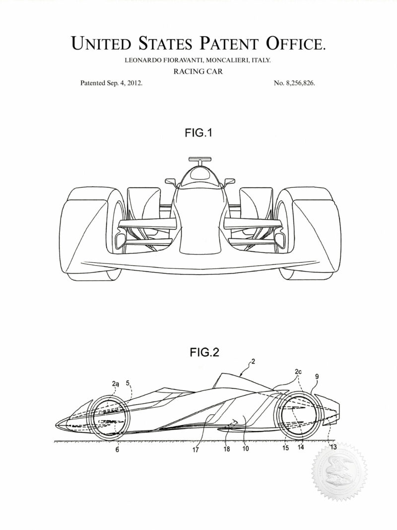 2012 Ferrari Formula 1 Racing Car Patent