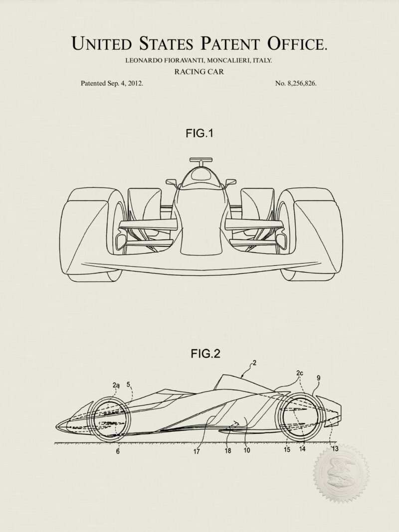 2012 Ferrari Formula 1 Racing Car Patent