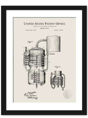1909 J. Jett whiskey still patent illustration.
