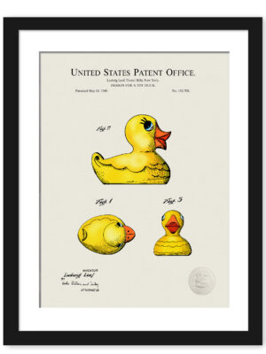 Digitally Colored 1949 Toy Duck Patent Print