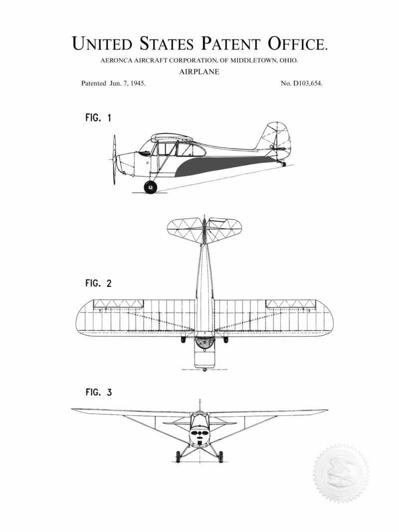 1945 Aeronca Champion C7 patent artwork
