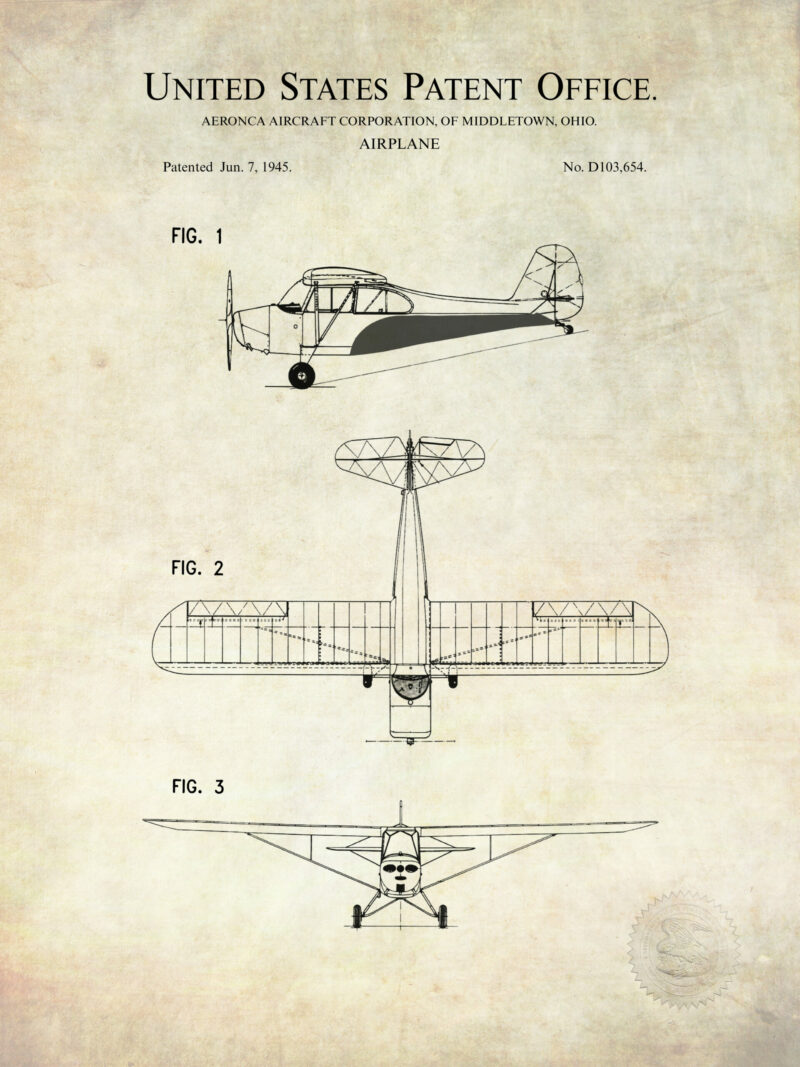 1945 Aeronca Champion C7 patent artwork