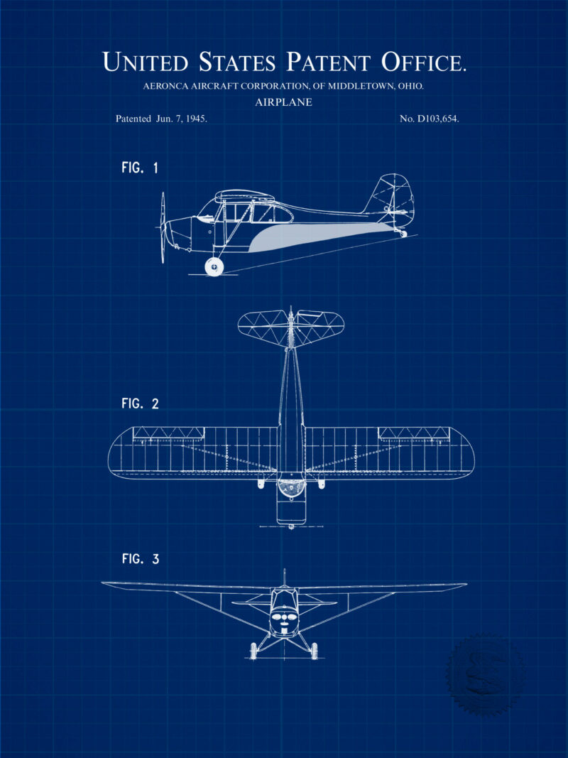 1945 Aeronca Champion C7 patent artwork