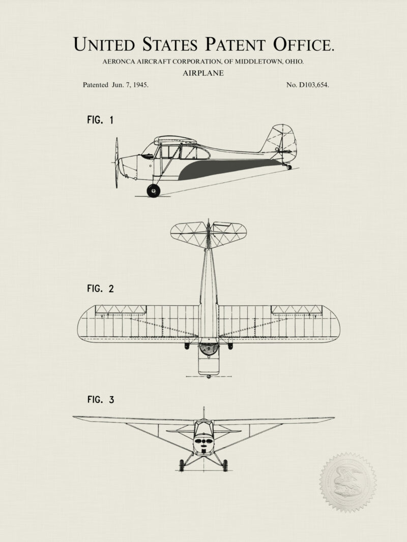 1945 Aeronca Champion C7 patent artwork