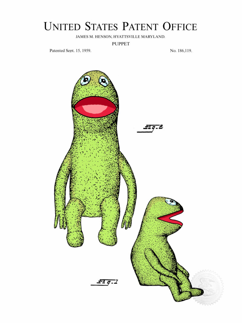 Kermit Puppet Patent Print 1959