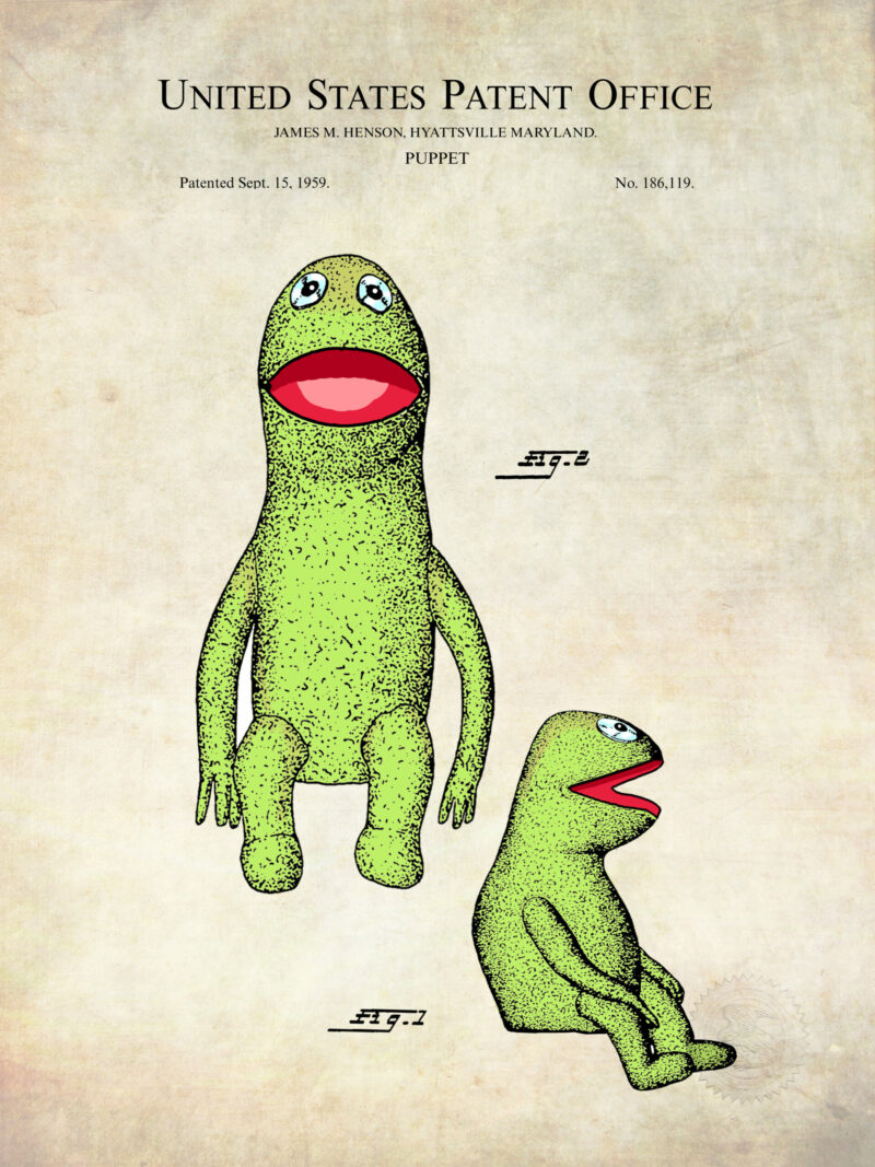 Kermit Puppet Patent Print 1959