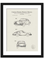 1964 Porsche 911 patent line art print.