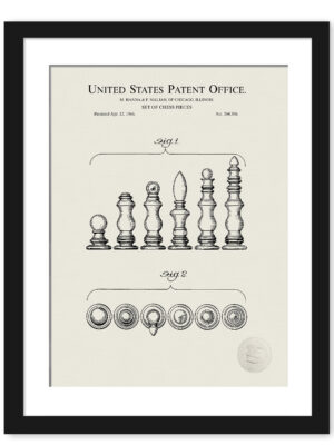 1966 Chess Set Patent Art Print