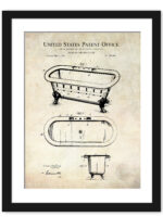 1895 Clawfoot Bathtub Patent Illustration Print