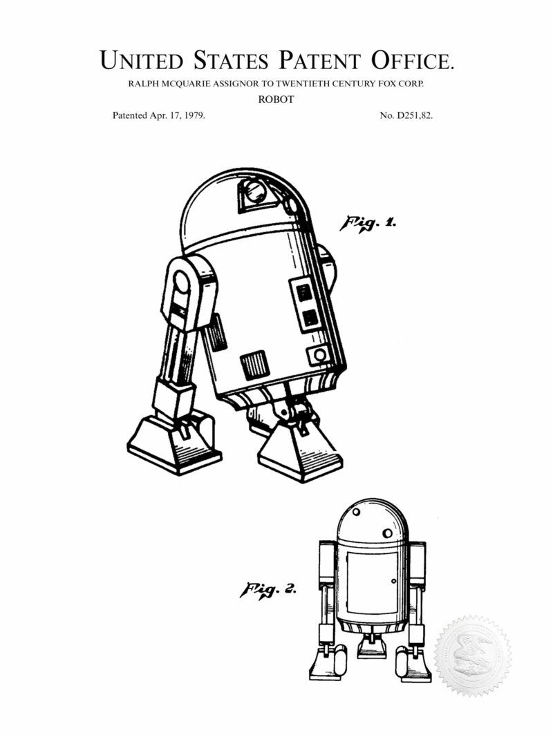 1979 vintage robot patent illustration print