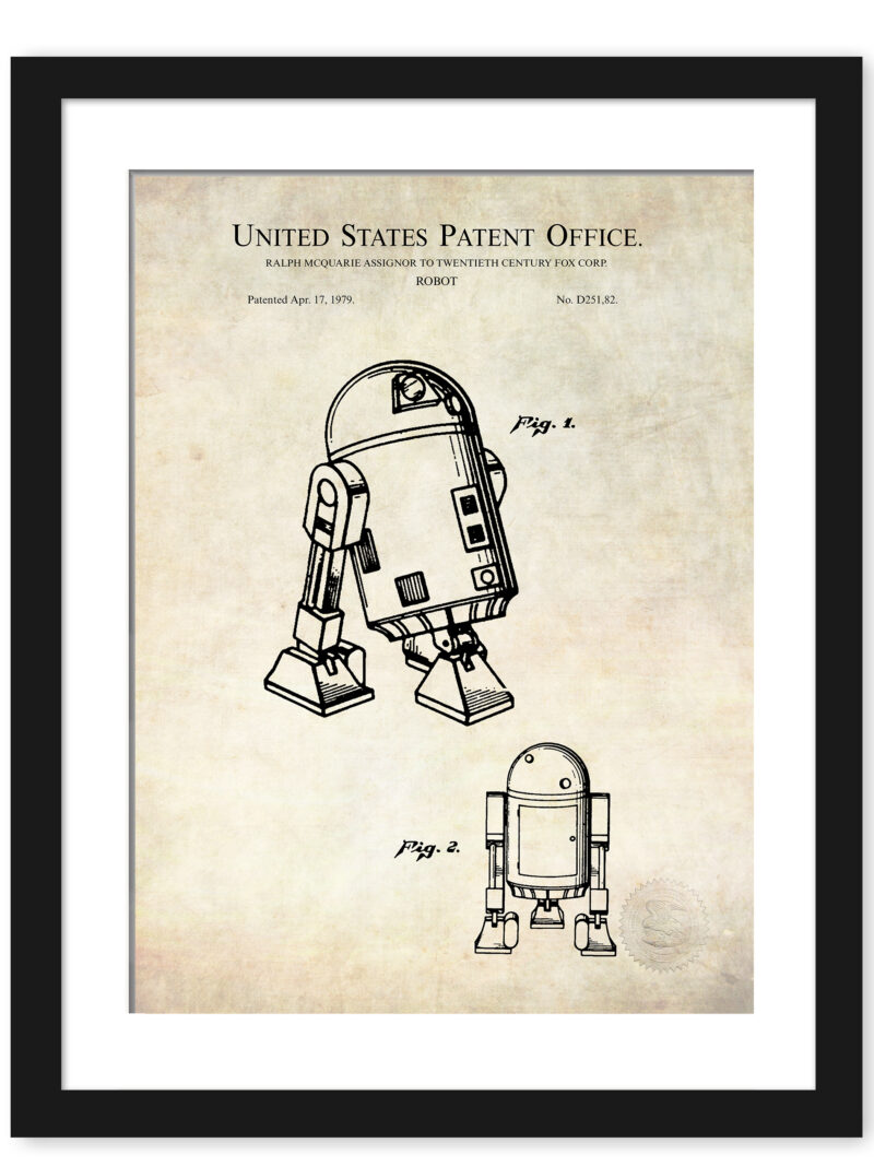 1979 vintage robot patent illustration print