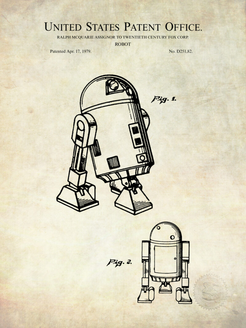 1979 vintage robot patent illustration print
