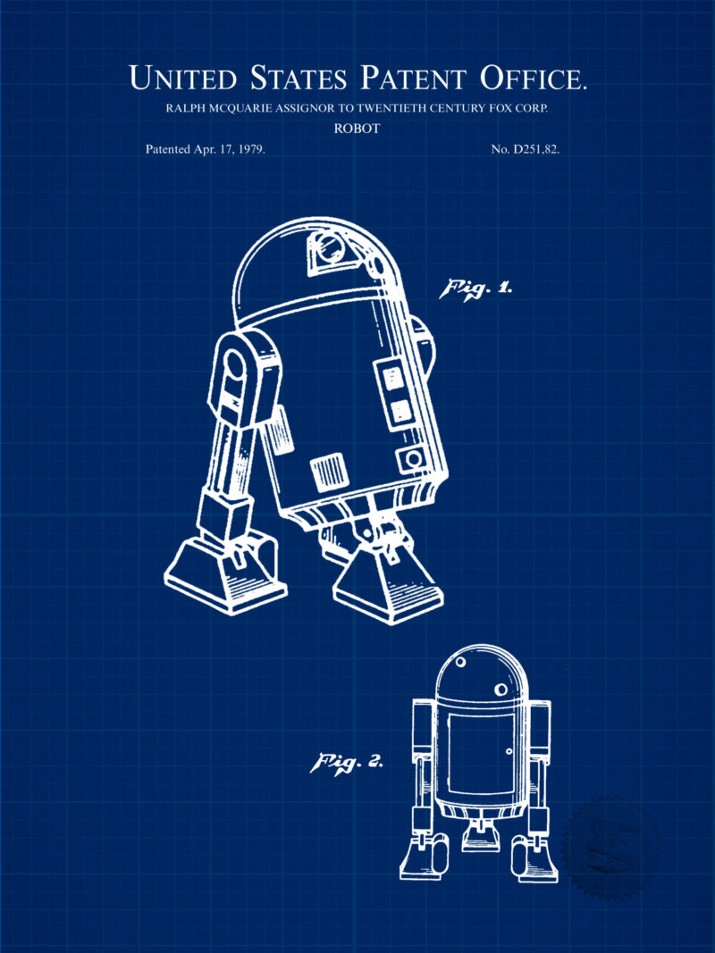 1979 vintage robot patent illustration print