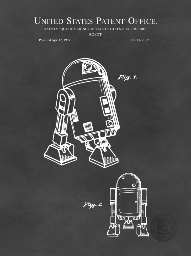 1979 vintage robot patent illustration print