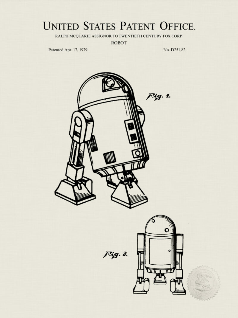 1979 vintage robot patent illustration print