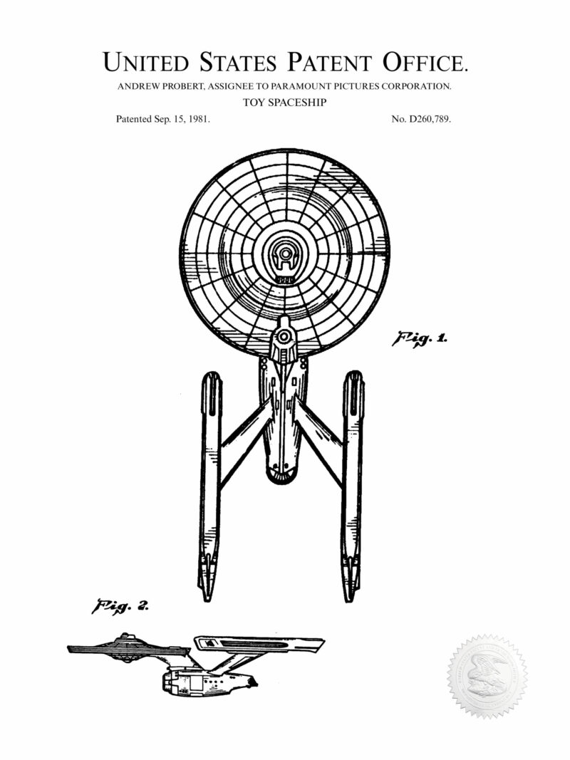 1981 Paramount Toy Spaceship Patent Illustration