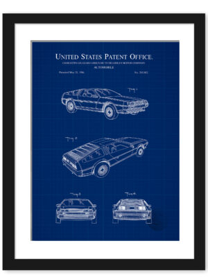 1986 DeLorean DMC-12 Car Patent Illustration