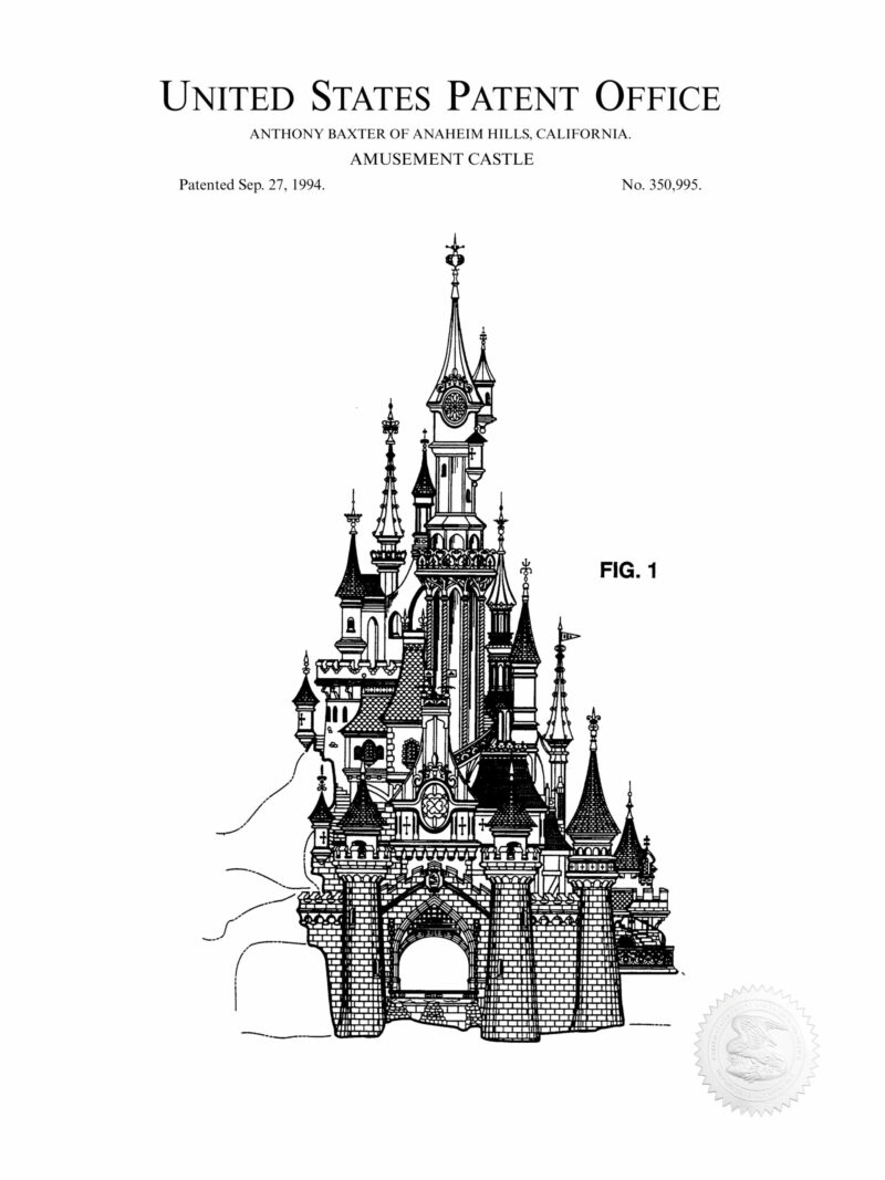 1994 Amusement Castle patent print in color