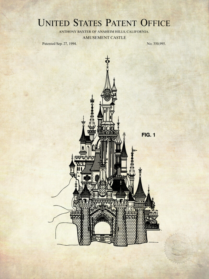 1994 Amusement Castle patent print in color