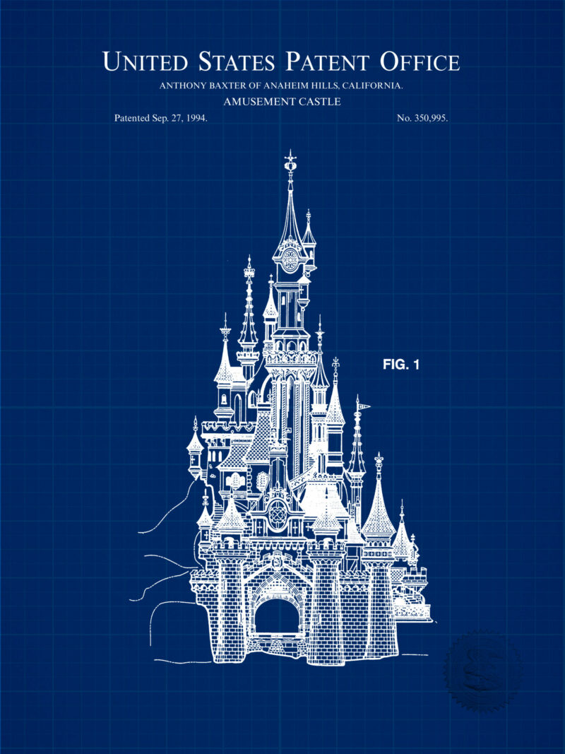 1994 Amusement Castle patent print in color