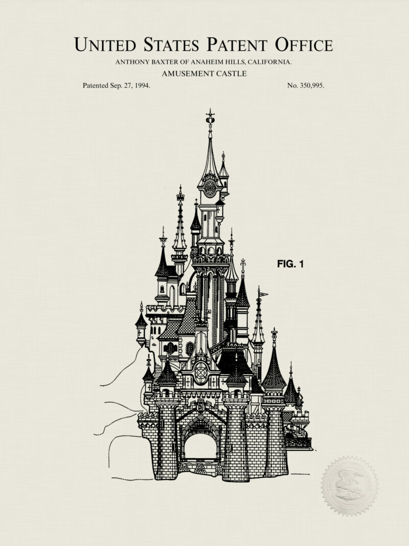 1994 Amusement Castle patent print in color