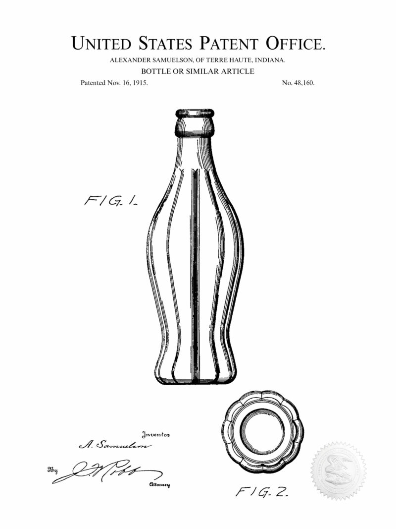 1915 Coca-Cola Bottle Patent Art Print