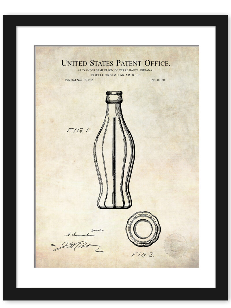 1915 Coca-Cola Bottle Patent Art Print