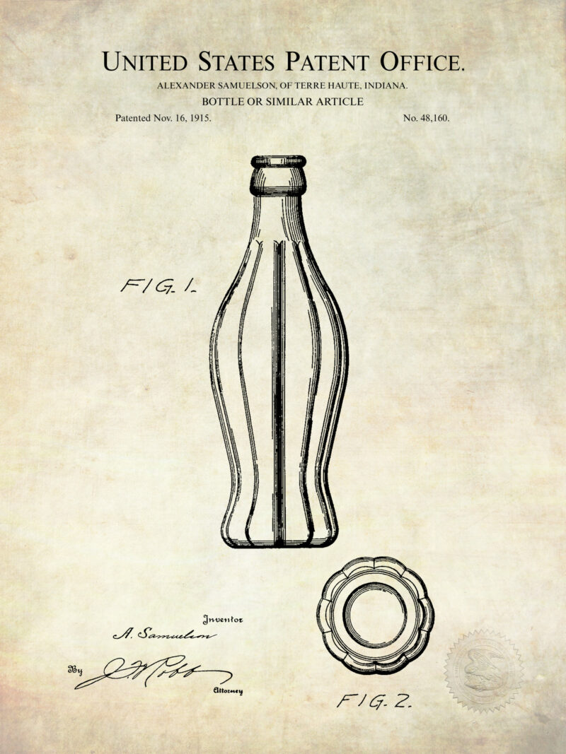 1915 Coca-Cola Bottle Patent Art Print