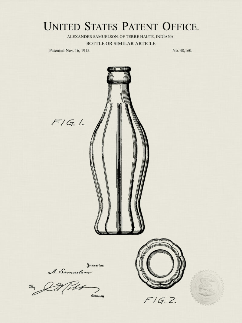 1915 Coca-Cola Bottle Patent Art Print