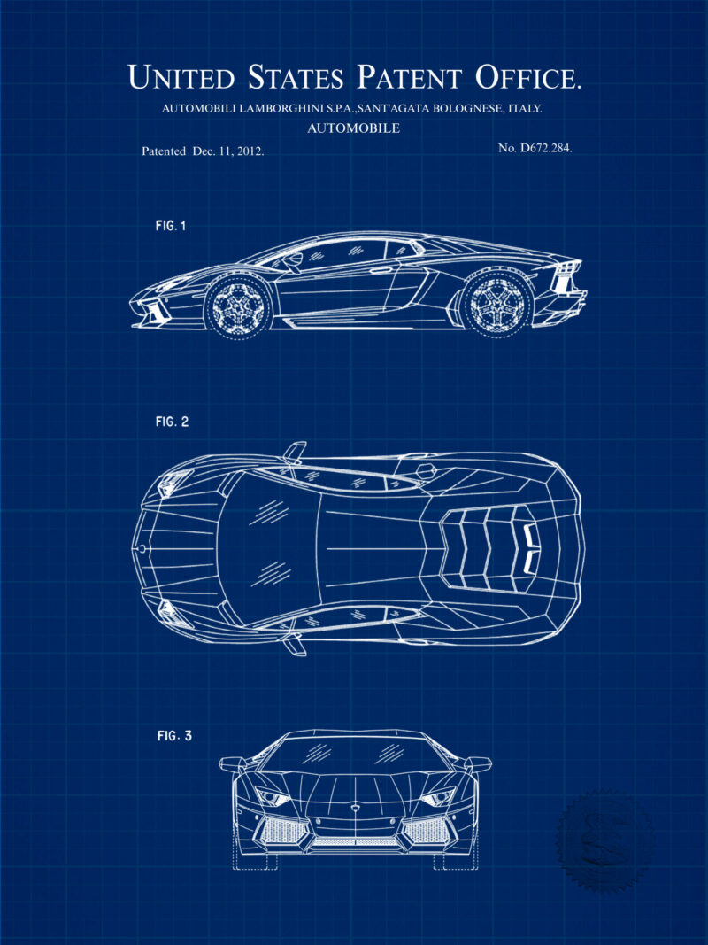 2012 Lamborghini Aventador Patent Illustration