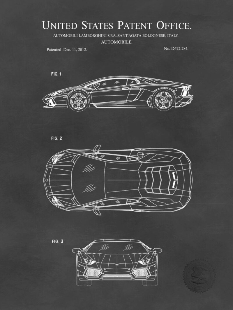 2012 Lamborghini Aventador Patent Illustration