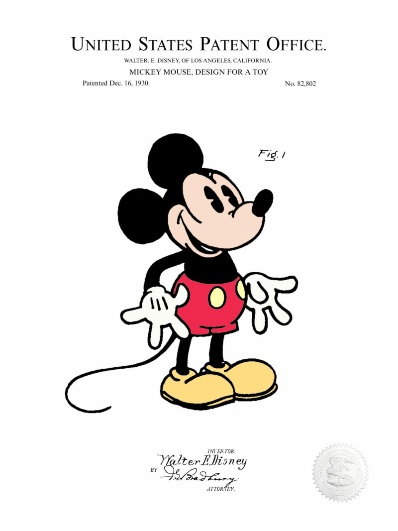 Digitally colored 1987 toy robot patent artwork.