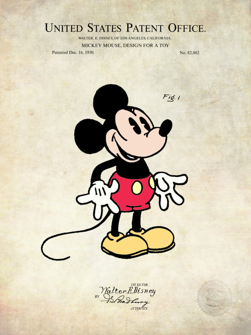 Digitally colored 1987 toy robot patent artwork.