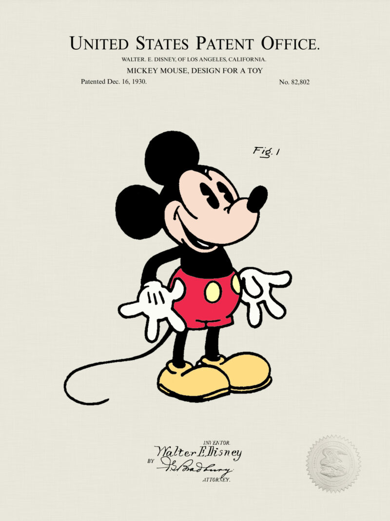 Digitally colored 1987 toy robot patent artwork.