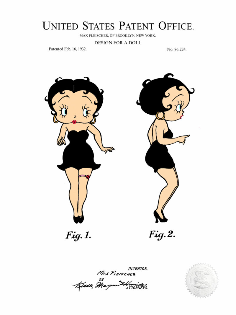1932 Max Fleischer Betty Boop Doll Patent Print