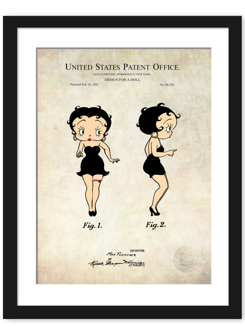 1932 Max Fleischer Betty Boop Doll Patent Print
