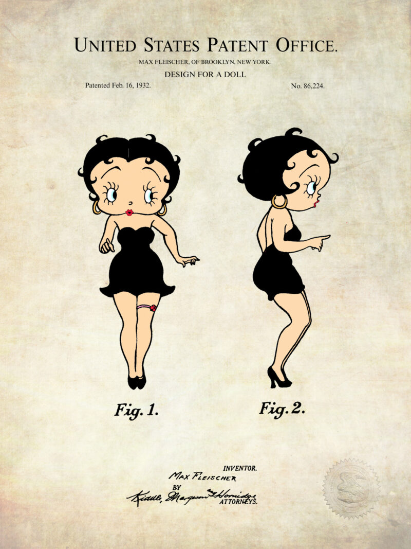 1932 Max Fleischer Betty Boop Doll Patent Print