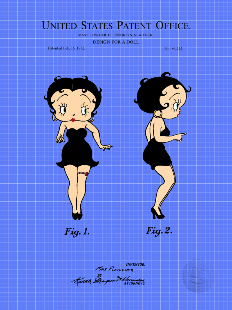1932 Max Fleischer Betty Boop Doll Patent Print