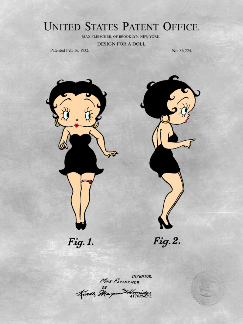 1932 Max Fleischer Betty Boop Doll Patent Print