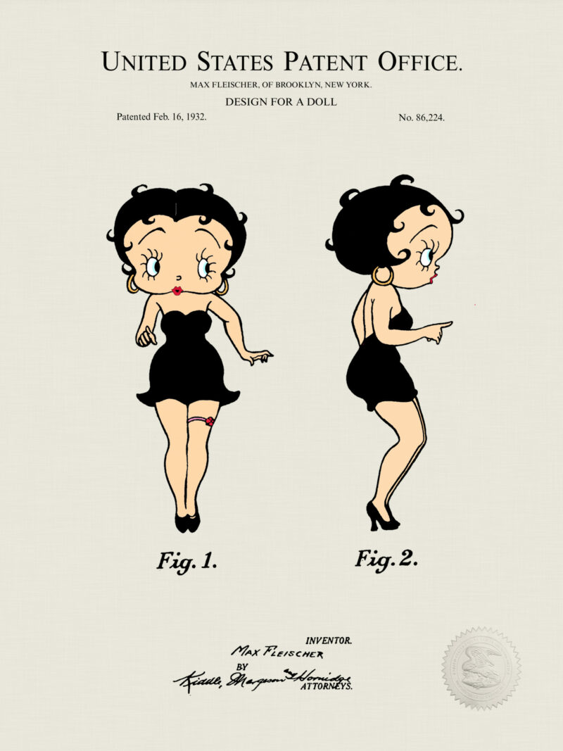 1932 Max Fleischer Betty Boop Doll Patent Print