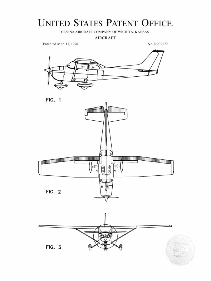 1998 Cessna 172 patent print
