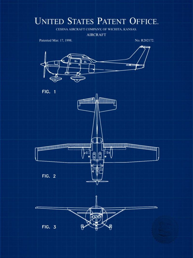 1998 Cessna 172 patent print