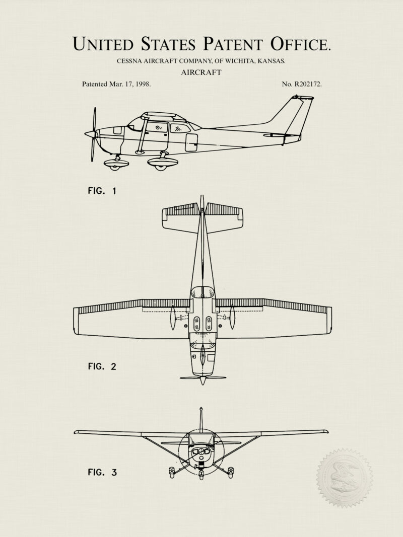 1998 Cessna 172 patent print