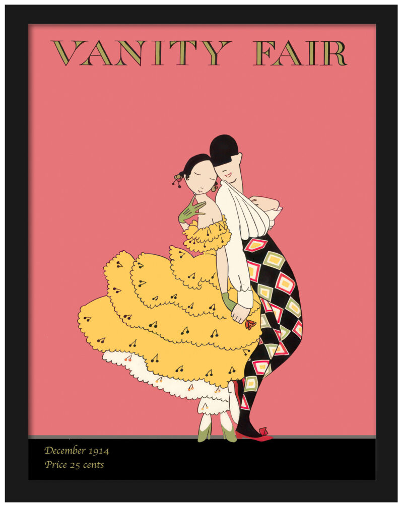 Reproduction of 1914 Vanity Fair cover with dancers in art nouveau style