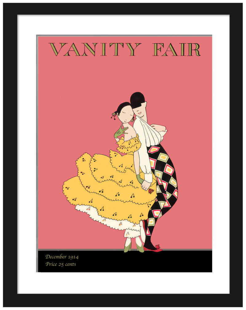 Reproduction of 1914 Vanity Fair cover with dancers in art nouveau style