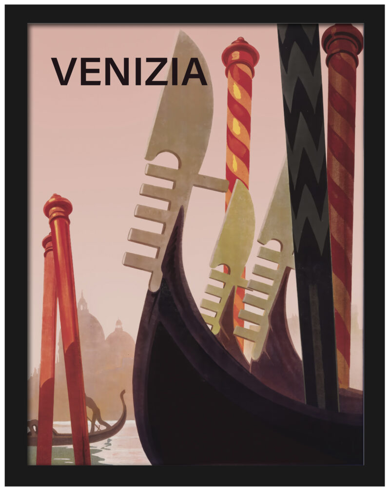 1920s Venice Gondola Vintage Poster Print